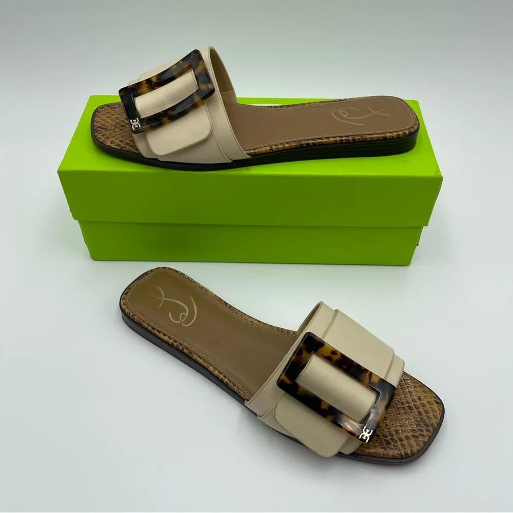 Sam Edelman Inez Slide-SZ 8M-Sand Leather Sandals- MSRP $120 - Picture 2 of 13